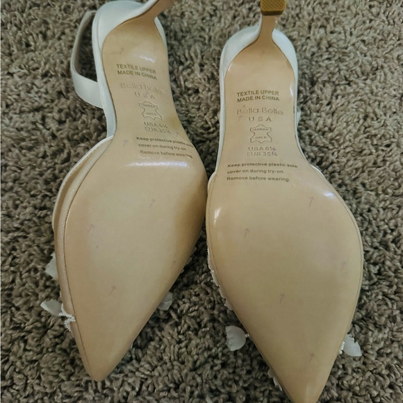 Bella Belle Lilly of the Valley kitten sling back kitten heals New Size 5 1/2 - Picture 6 of 11